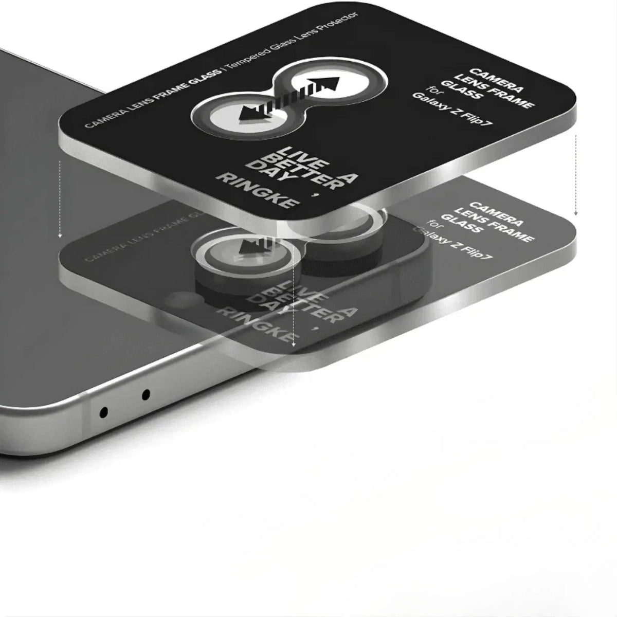 Z Flip camera lens guard in Silver