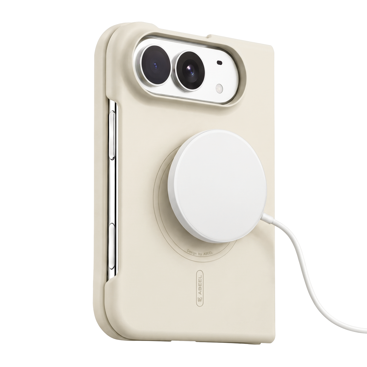 Apex M3 iPhone Duo case in Custard with MagSafe wireless charger
