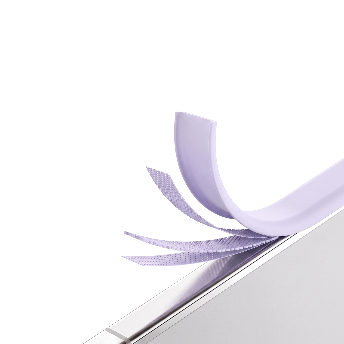 Apex M3 iPhone Duo case in Lavender, layered construction with case and mesh layers peeling away