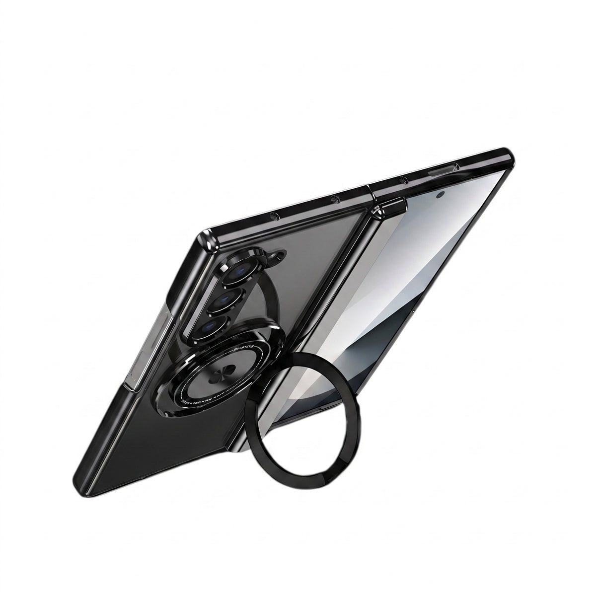 Axon M2 Galaxy Z Fold case rotating ring used as kickstand - Black