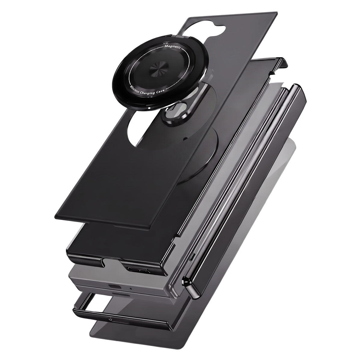 Axon M2 Galaxy Z Fold case layered construction breakdown - Black