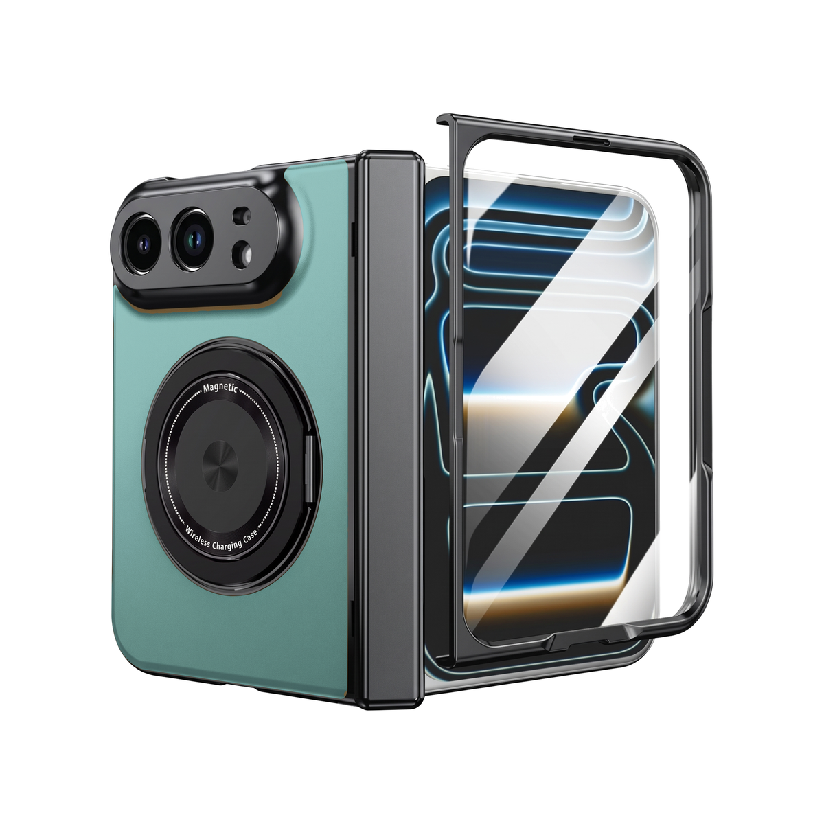 Axon M2 iPhone Duo case - tempered glass screen protector - green