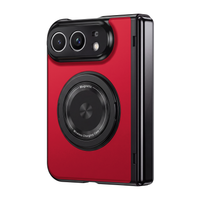 Axon M2 Red MagSafe hinge case with rotating metal ring for iPhone Fold - rear view