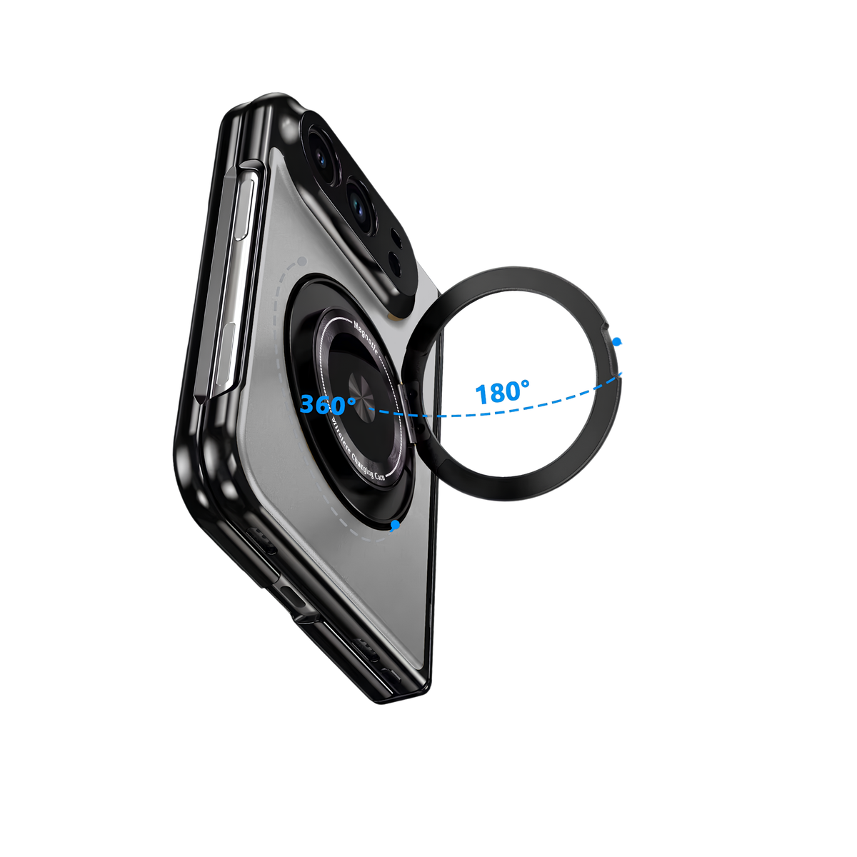 Axon M2 iPhone Duo Silver 360 degree rotating 180 degree folding magnetic ring