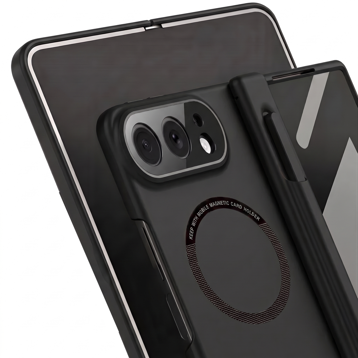 Kinetic P1 Black iPhone Fold case - opened view