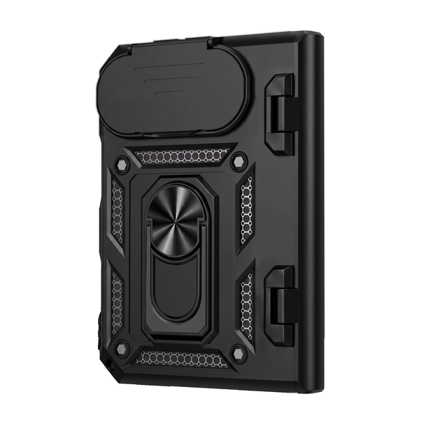 Sentinel H1 iPhone Duo rugged case in Black - camera cover closed