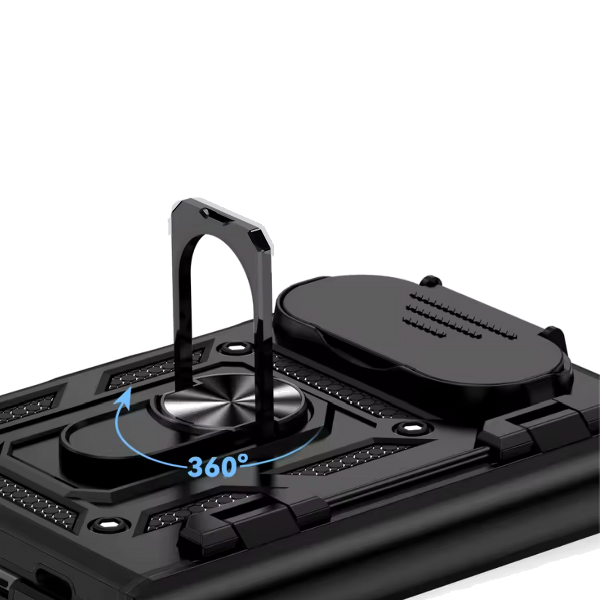 Sentinel H1 iPhone Duo rugged case in Black - 360 degree rotating ring kickstand