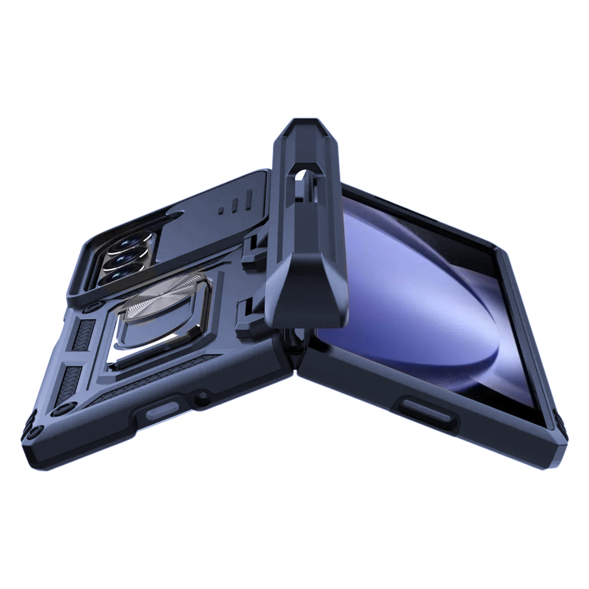 Sentinel H1 Galaxy Z Fold case in Navy Blue - hinge protection and kickstand