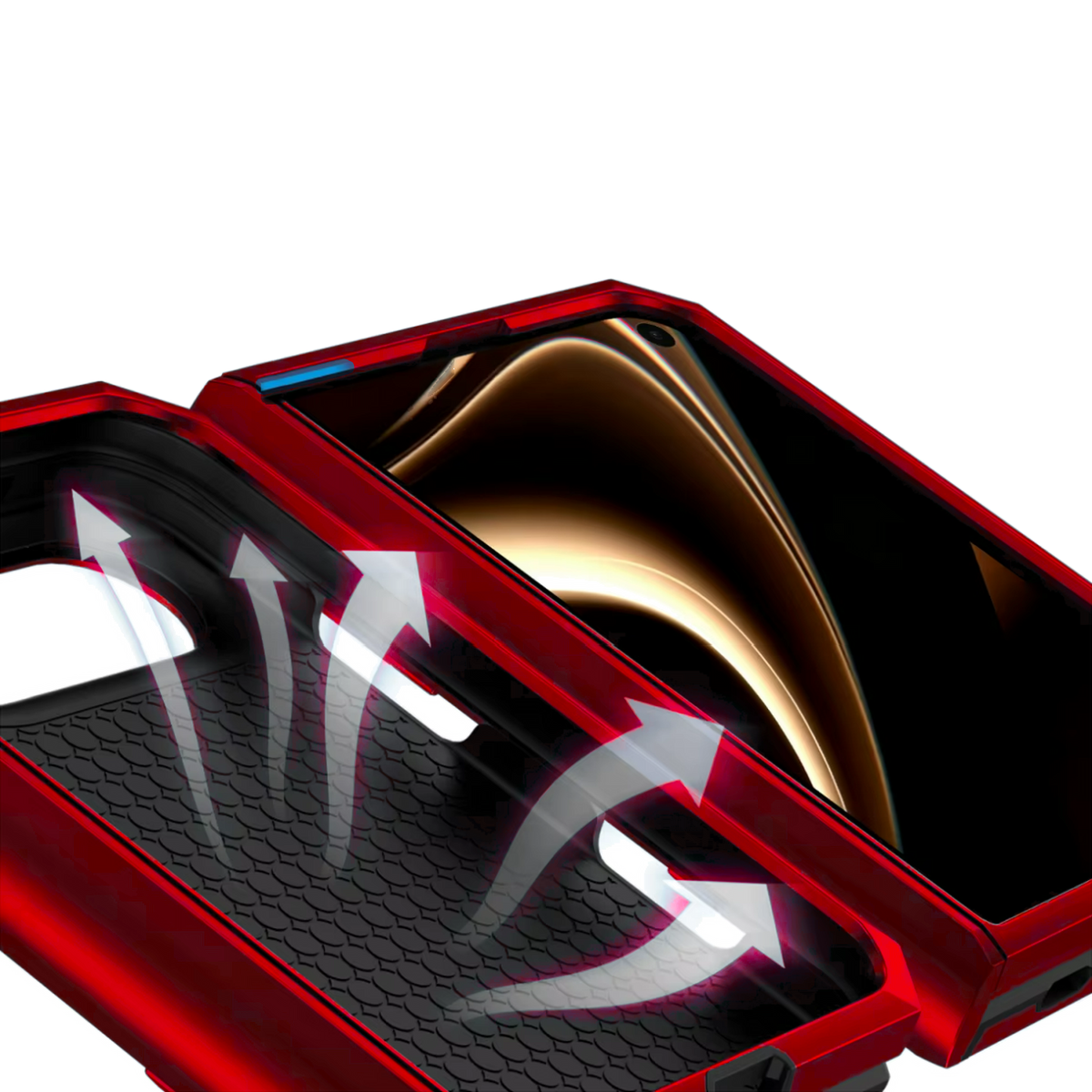 Sentinel H1 iPhone Duo rugged case in Red - shock absorbent cushioned shell with raised screen lip