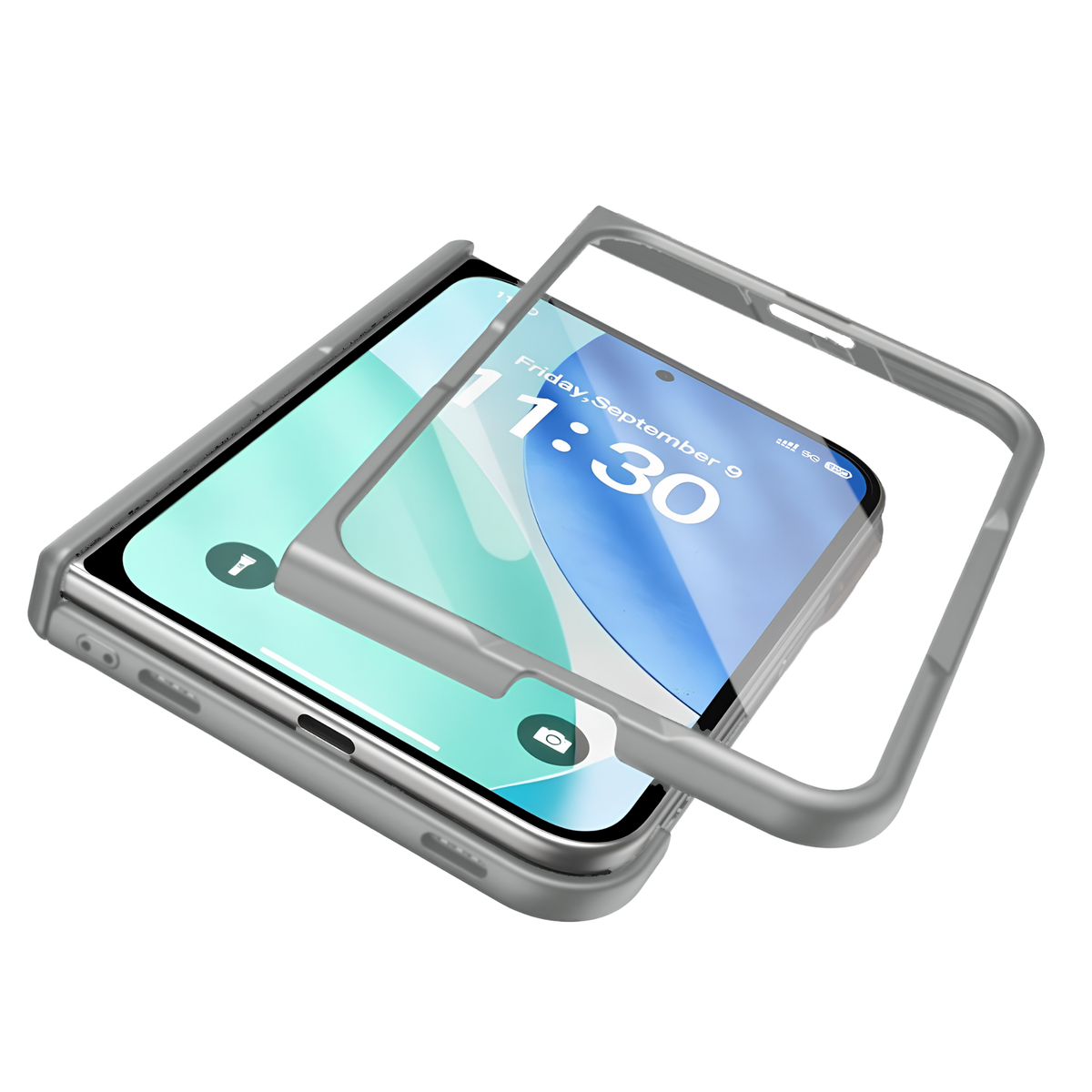 Spineguard P1 iPhone Duo case Gray - tempered glass screen protector and bumper