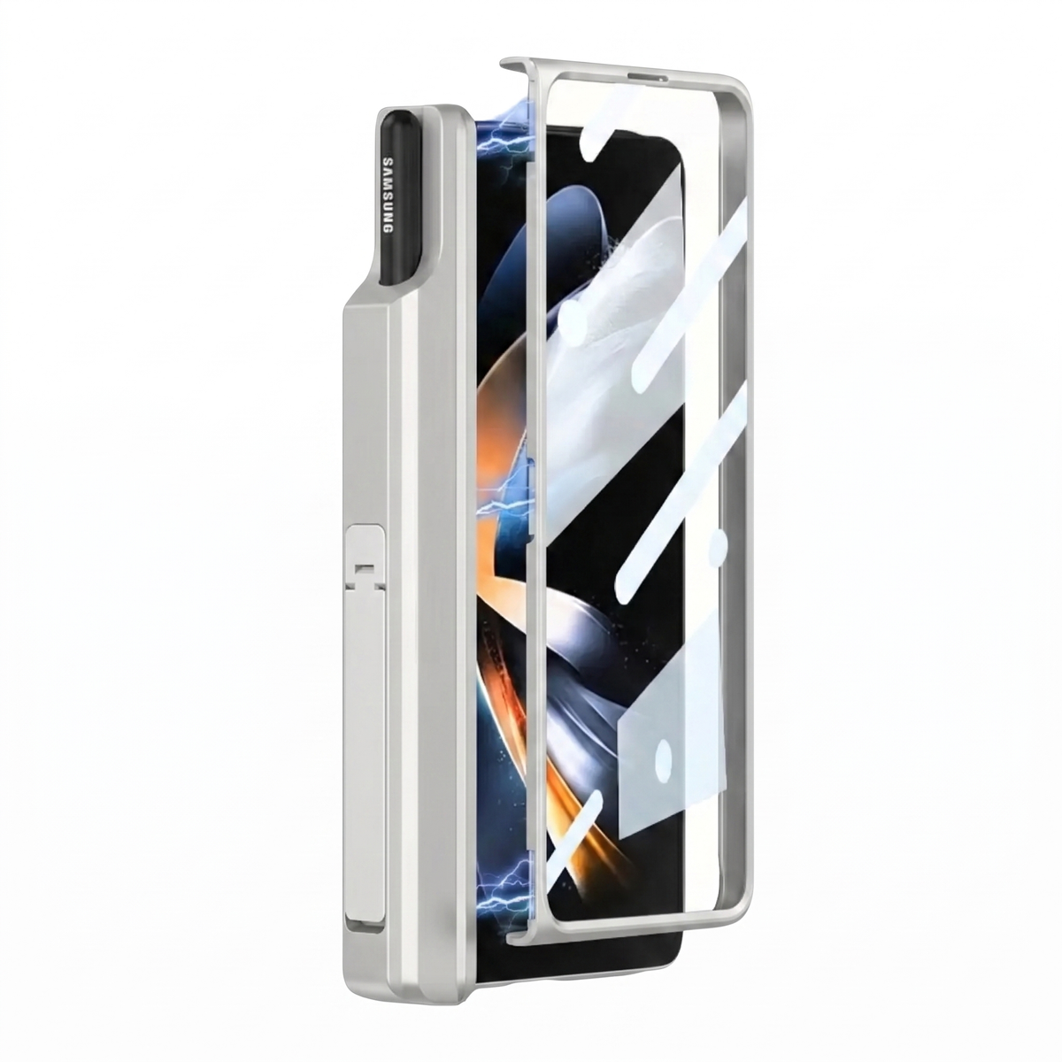 Sync M1 Galaxy Z Fold case in Silver with 360-degree hinge protection
